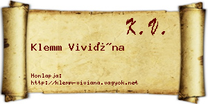 Klemm Viviána névjegykártya